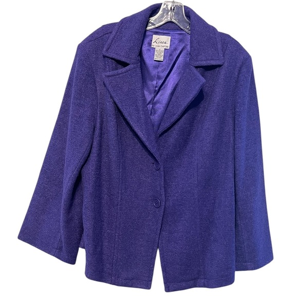 Linea by Louis Dell'Olio Jackets & Blazers - Linea by Louis Dell’Olio Purple Wool Blend Blazer‎ Career Office Plus Size 1X